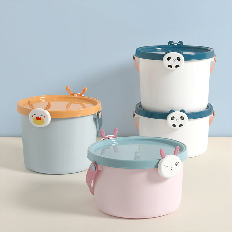 Children's cartoon portable plastic bucket toy storage bucket