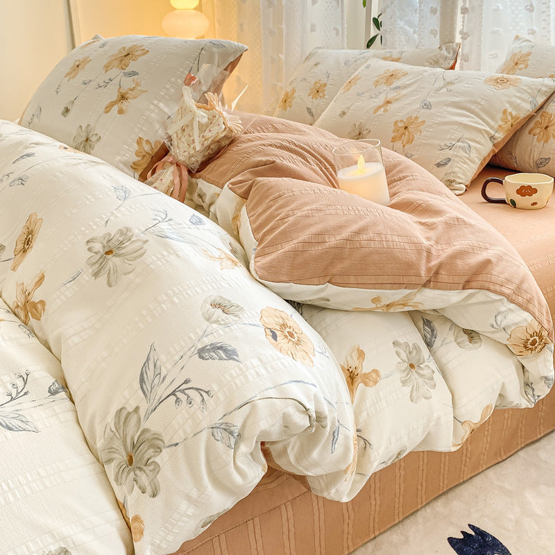 Maternal And Child Grade Washed Jacquard Yarn Cotton Mattress Cover