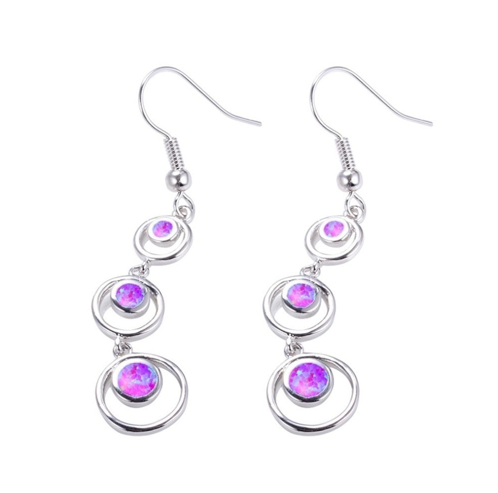 HAIMIS Hot Sale Blue Fire Opal For Women Fashion Jewelry Earrings - Heart Free Gift Box