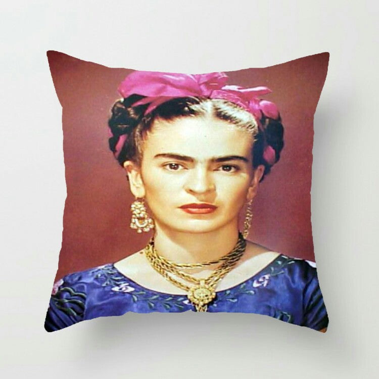 New Mexico Frida Caro Woman Self-portrait Pattern Digital Printing Linen Pillow Cover