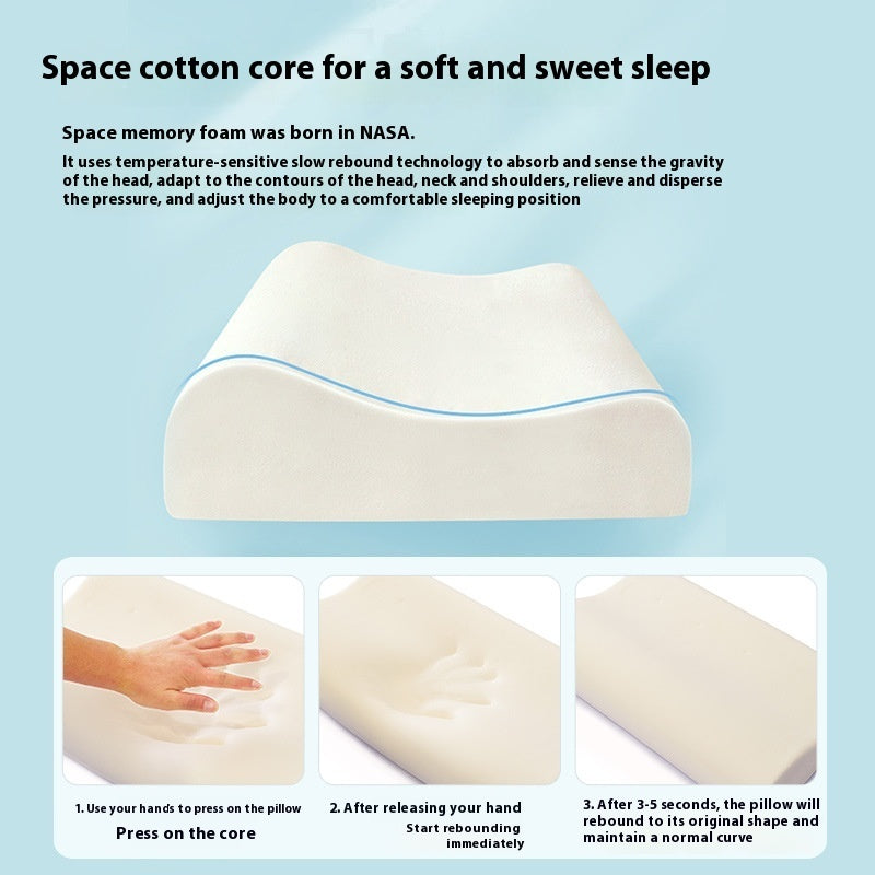 Slow Rebound Cervical Support Improve Sleeping Cute Cartoon Memory Foam Pillow Insert Pillowcase