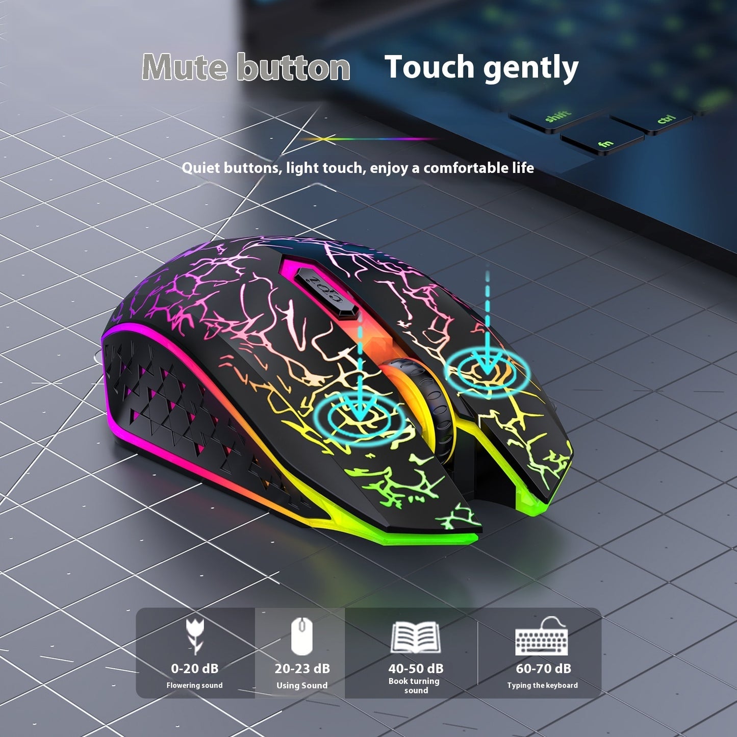 Bluetooth Dual-mode 24G Radio Gaming Mouse Rechargeable Luminous Mute Breathing Light