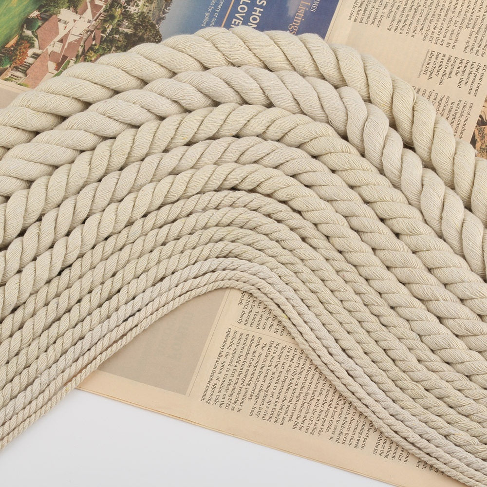 Coarse Cotton Rope 1-2-3-20mm Three-strand Beige Cotton String