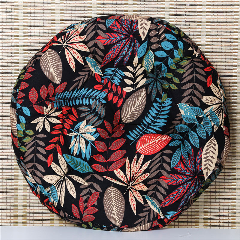 Cotton and linen round cushion
