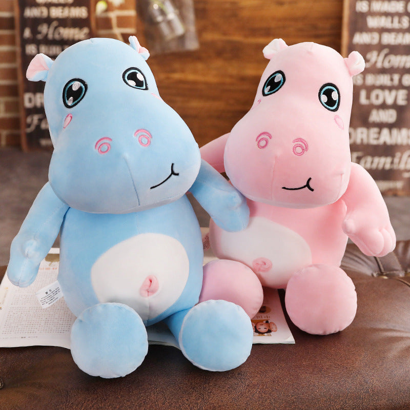 Hippo plush pillow