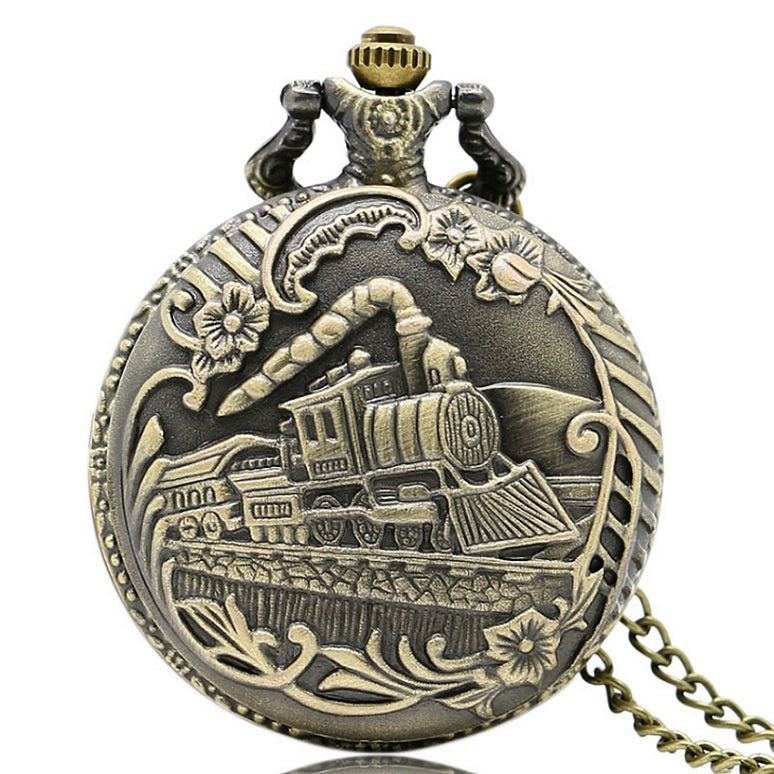 Exquisite Pocket Watch Train Series Suitable For The Elderly And Children