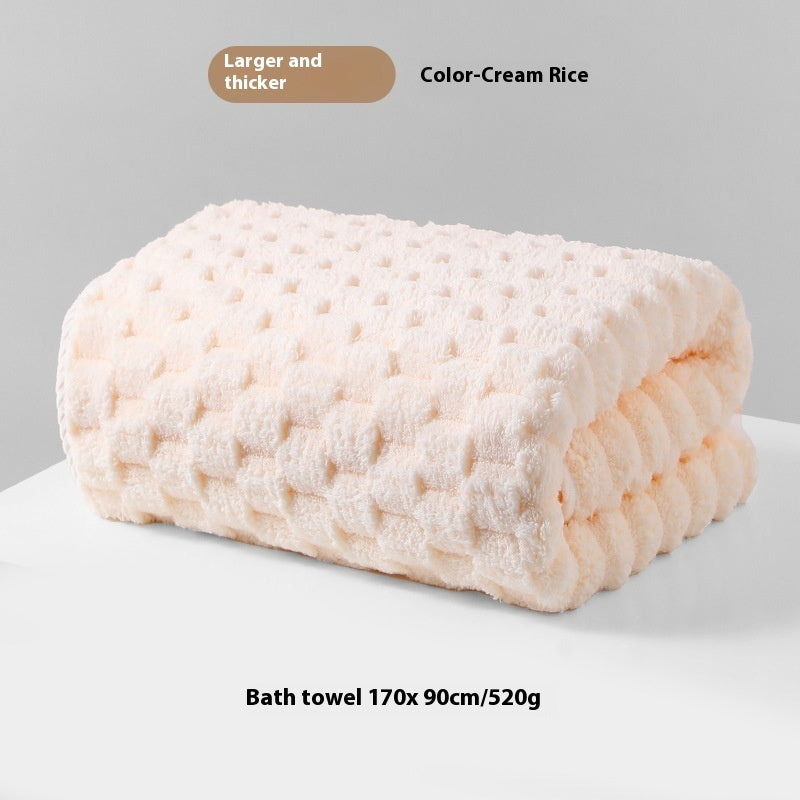Drizzling Plus-sized Thick Bath Absorbent Not Easy To Shed Hair Class A Coral Fleece Bath Towel