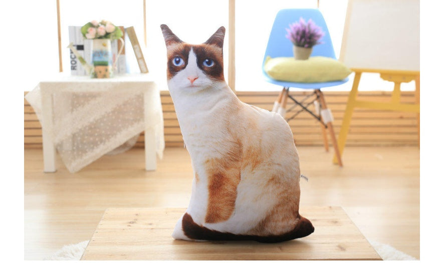 Simulation cat pillow cute cat doll plush toy stereo pet doll