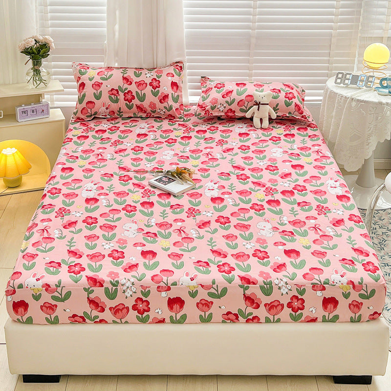 Brushed Single-layer Fitted Sheet Mattress Protective Cover
