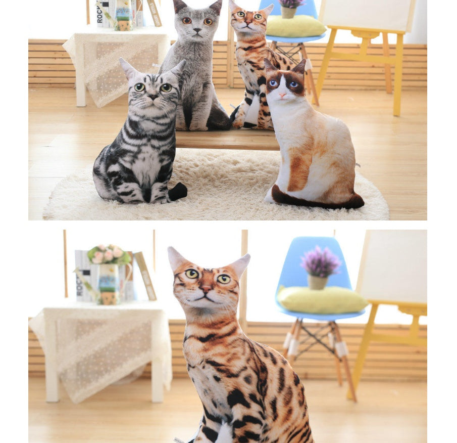 Simulation cat pillow cute cat doll plush toy stereo pet doll