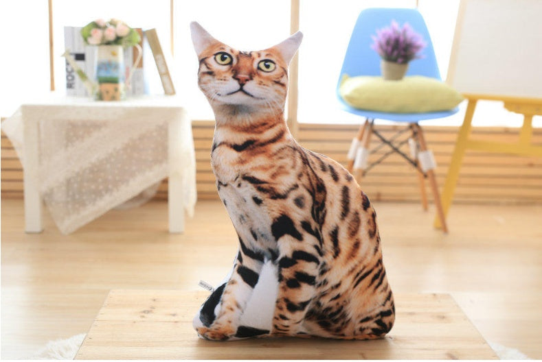 Simulation cat pillow cute cat doll plush toy stereo pet doll