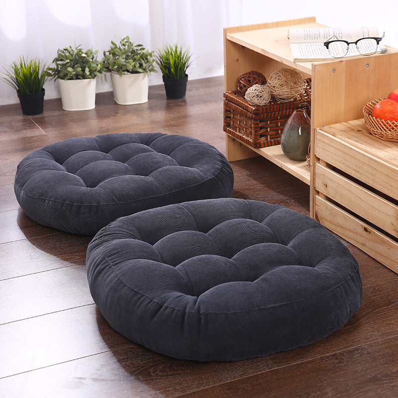 Cotton and linen round cushion