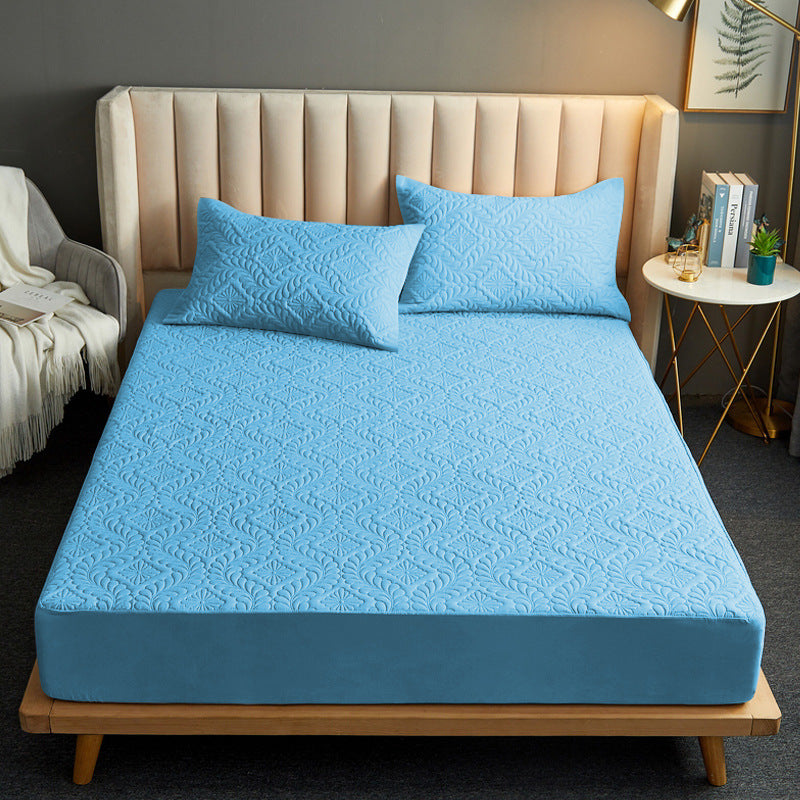 Pure Color Quilted Four Seasons Universal Fitted Sheet