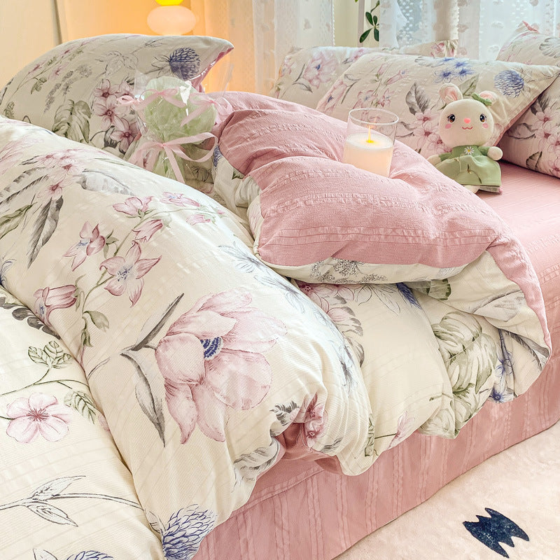 Maternal And Child Grade Washed Jacquard Yarn Cotton Mattress Cover