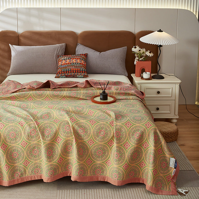 Pure Cotton Light Luxury Three-layer Yarn Multi-functional Cover Blanket Cotton Summer Quilt