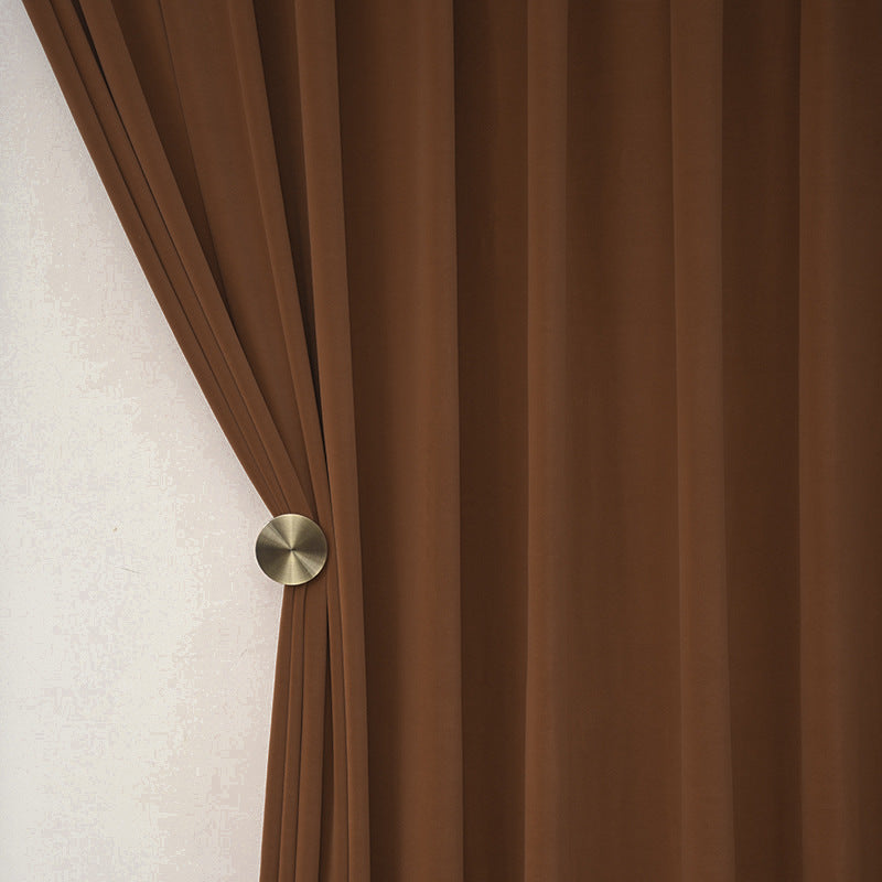 Solid Color Retro Bedroom Blackout Curtains