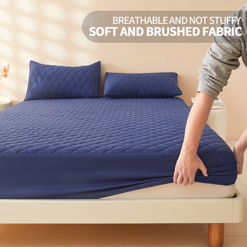 PTU Waterproof Cotton Fitted Sheet Moisture-proof Anti-dirty Bedspread