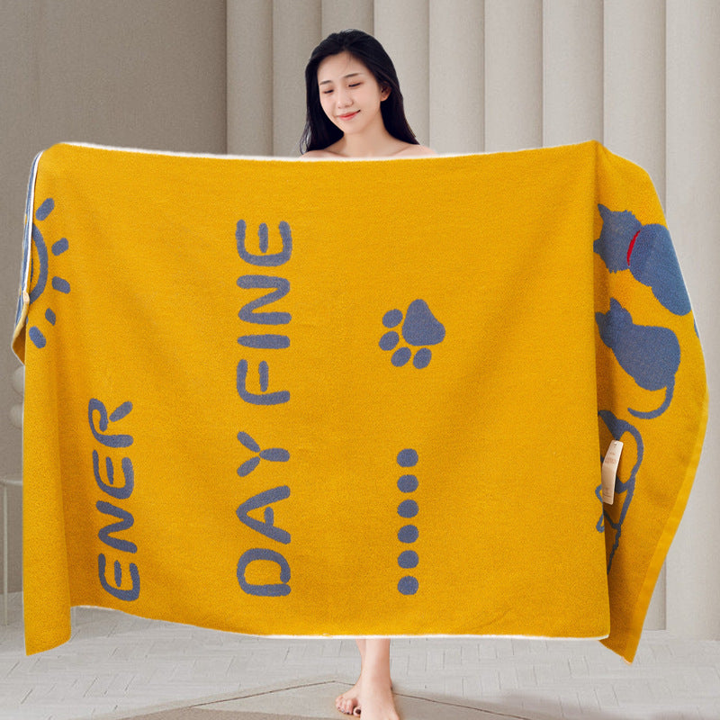 Household Thickened Absorbent Cotton Bath Towel