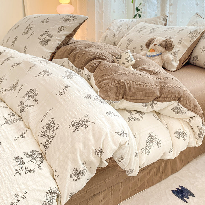 Maternal And Child Grade Washed Jacquard Yarn Cotton Mattress Cover