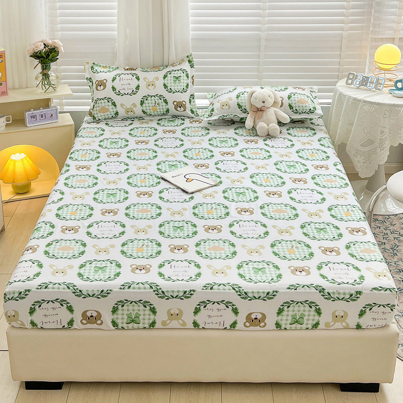 Brushed Single-layer Fitted Sheet Mattress Protective Cover