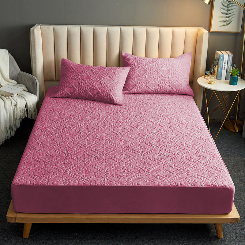 Pure Color Quilted Four Seasons Universal Fitted Sheet