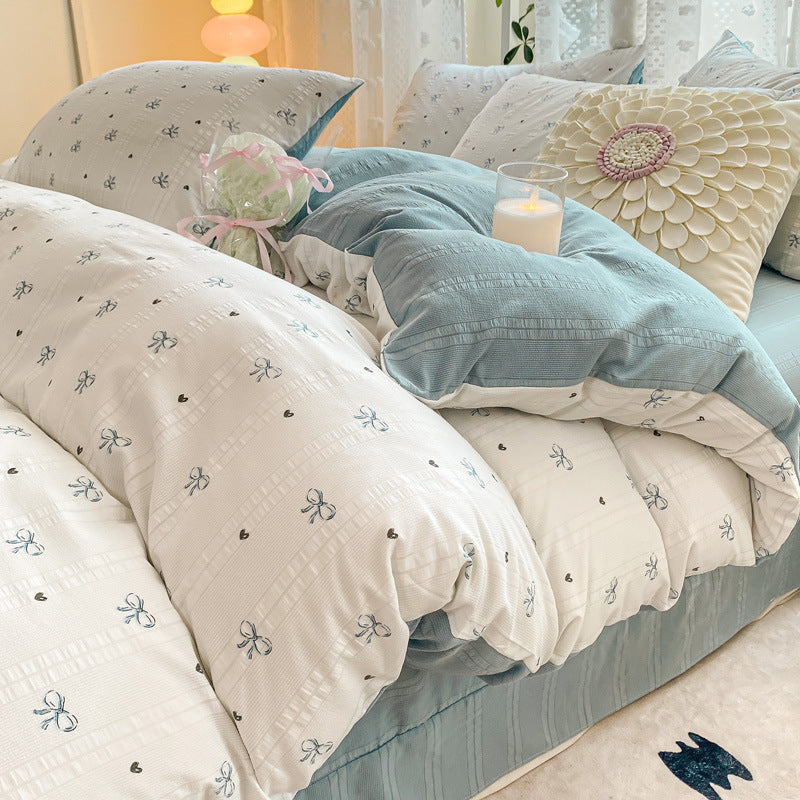 Maternal And Child Grade Washed Jacquard Yarn Cotton Mattress Cover