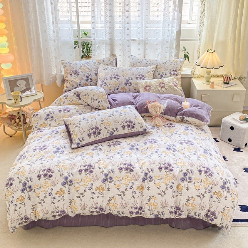 Maternal And Child Grade Washed Jacquard Yarn Cotton Mattress Cover