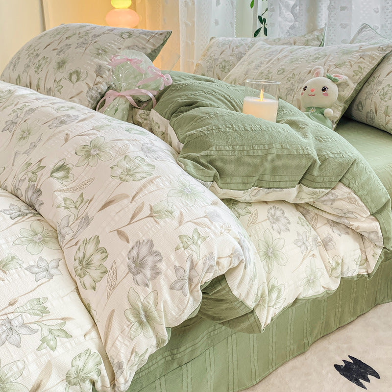 Maternal And Child Grade Washed Jacquard Yarn Cotton Mattress Cover