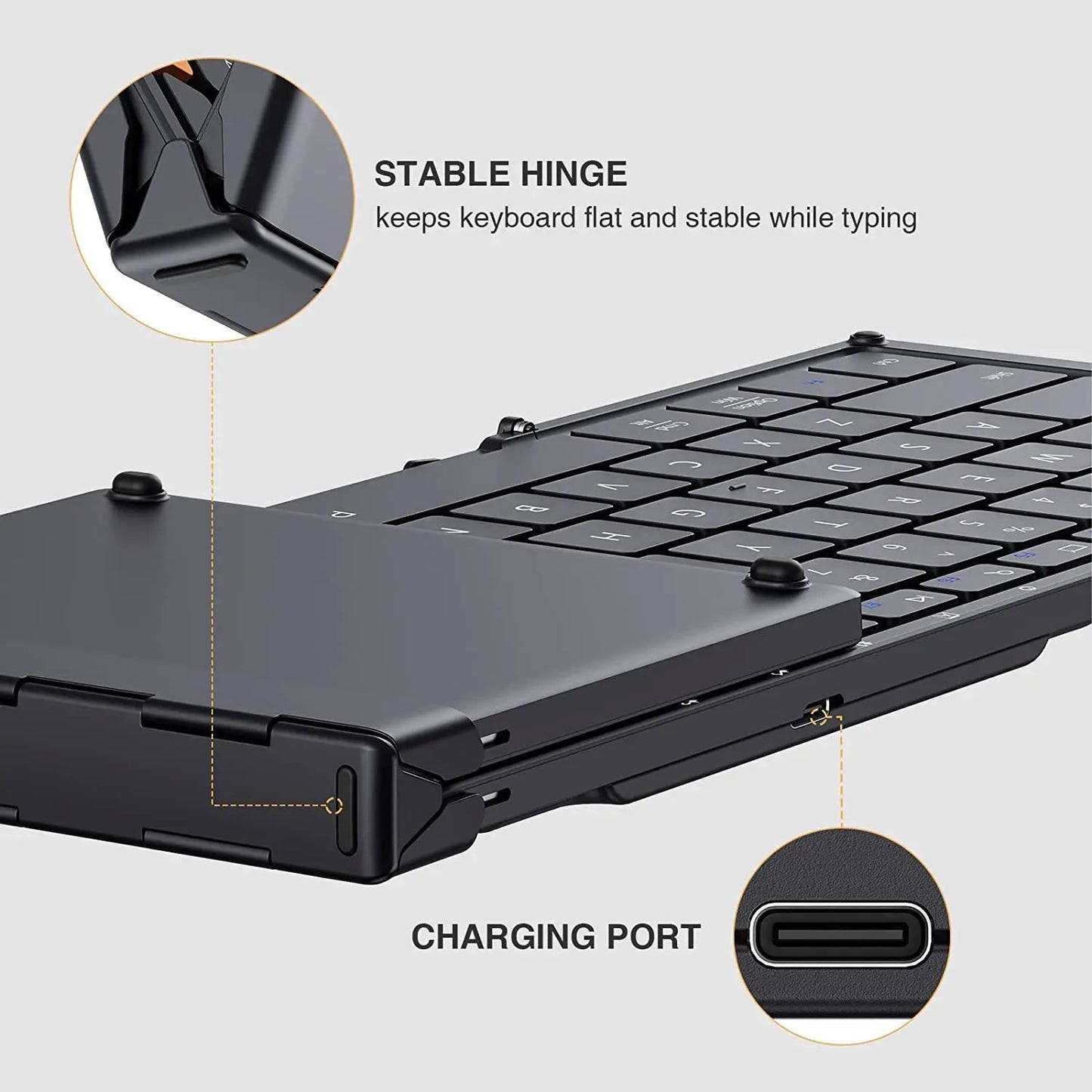 Folding Keyboards With Numeric Keypad Bluetooth Wireless