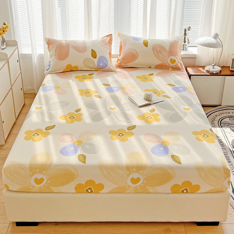 Brushed Single-layer Fitted Sheet Mattress Protective Cover