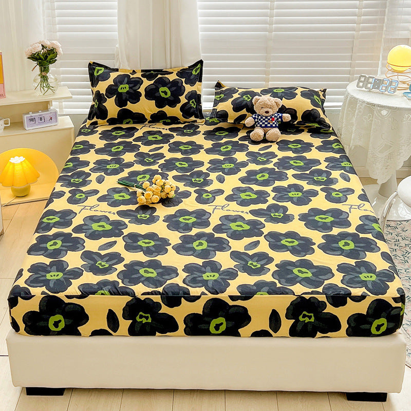 Brushed Single-layer Fitted Sheet Mattress Protective Cover
