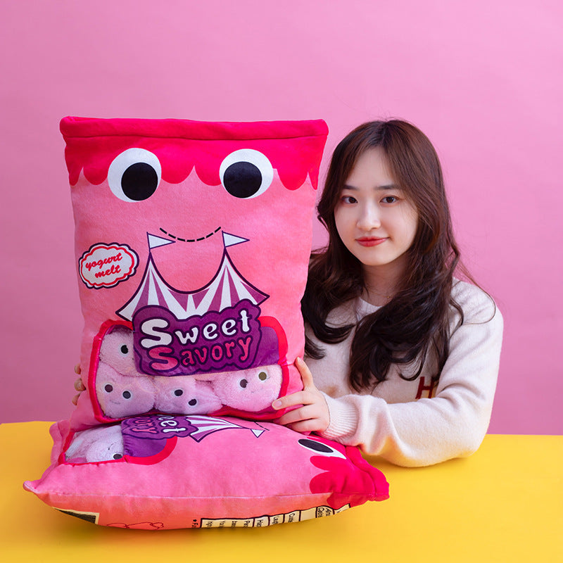 Cute Bag Of Puff Cookie Throw Pillow Plush Toy