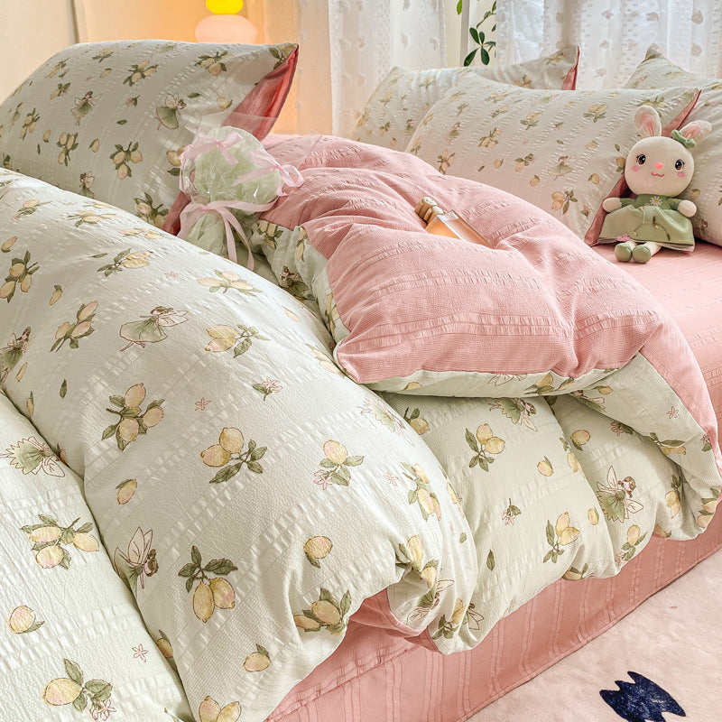 Maternal And Child Grade Washed Jacquard Yarn Cotton Mattress Cover