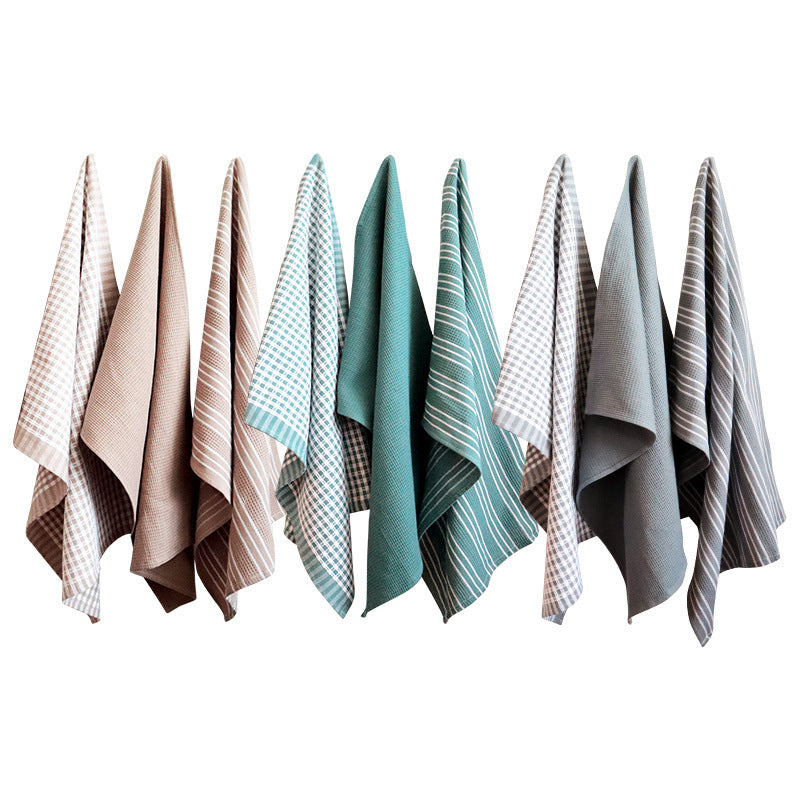 Three Piece Set Of Tea Towels For Home And Kitchen Use