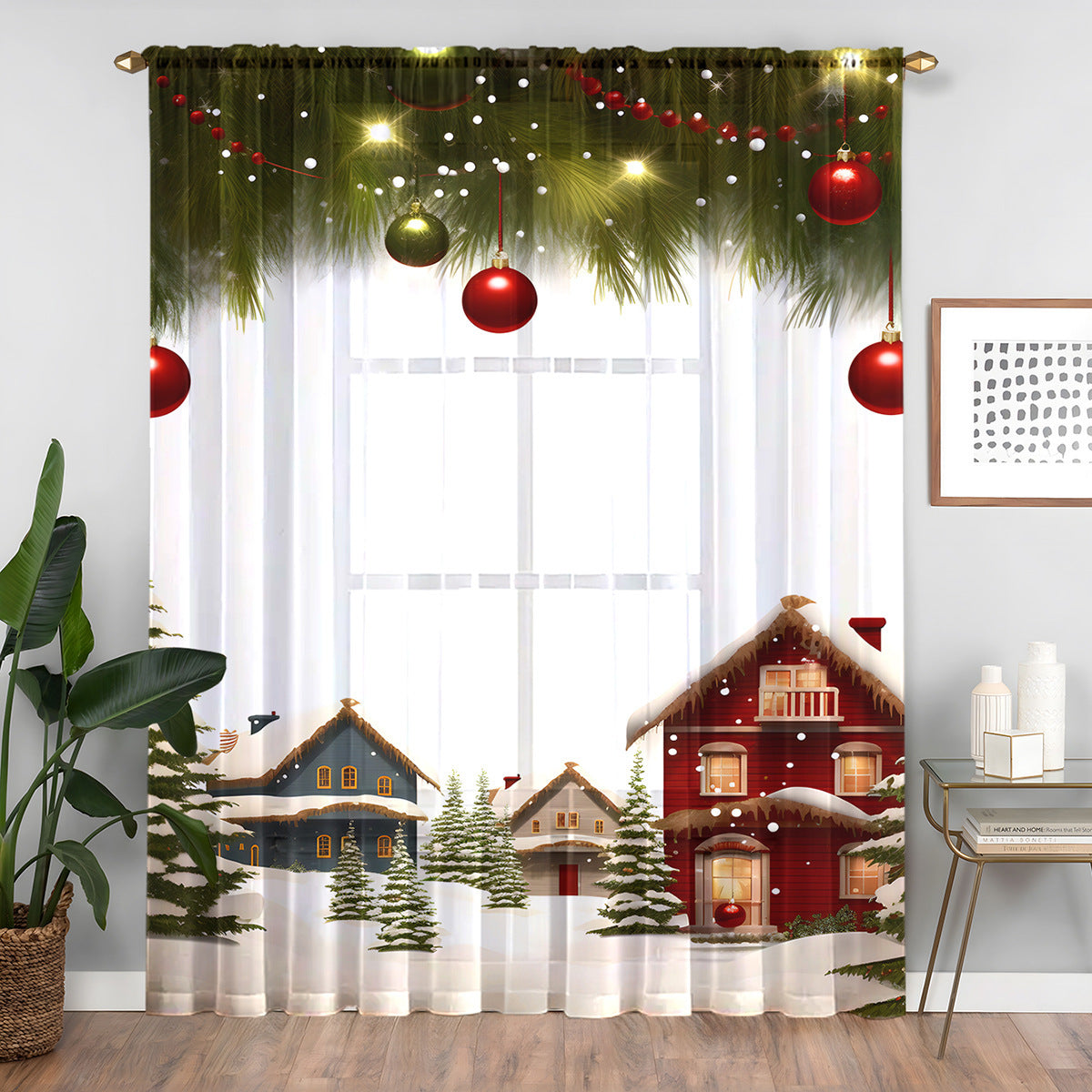 1pc Christmas Series Window Screen Digital Printing