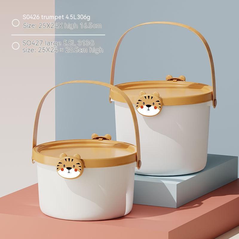 Children's cartoon portable plastic bucket toy storage bucket