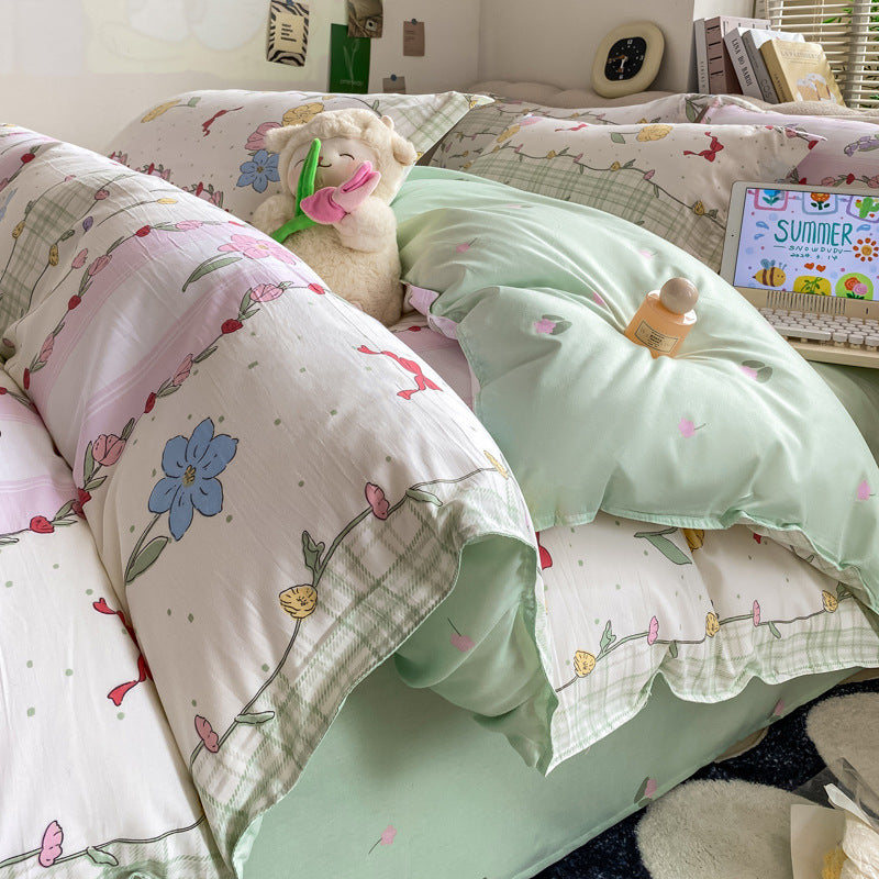 Washed Cotton Student Dormitory Bed Quilt Cover