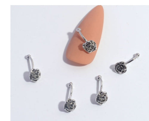 Nail Ornament Zircon Flower Tassel Chain