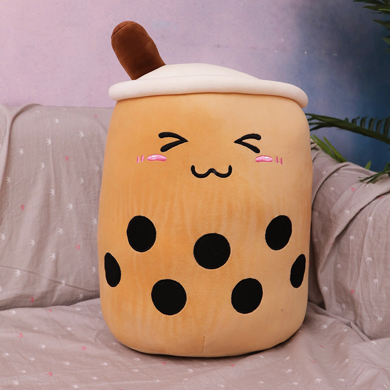 Fruit Milky Tea Cup Pillow Plush Toy Leather Phone Case