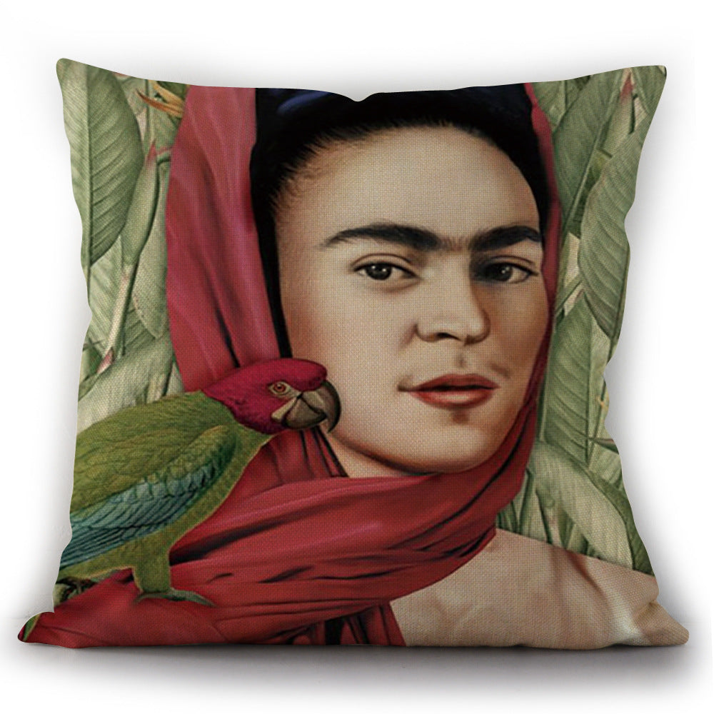 Self-portrait Oil Painting Linen Cushion Pillowcase
