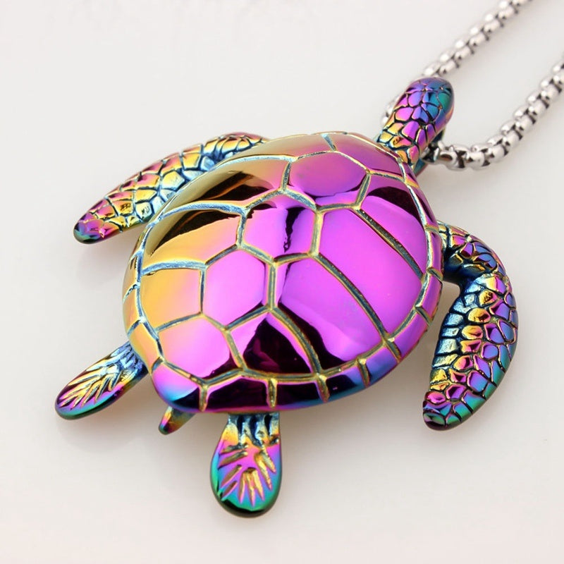 Fashionable alloy dazzle jewelry necklace tortoise pendant