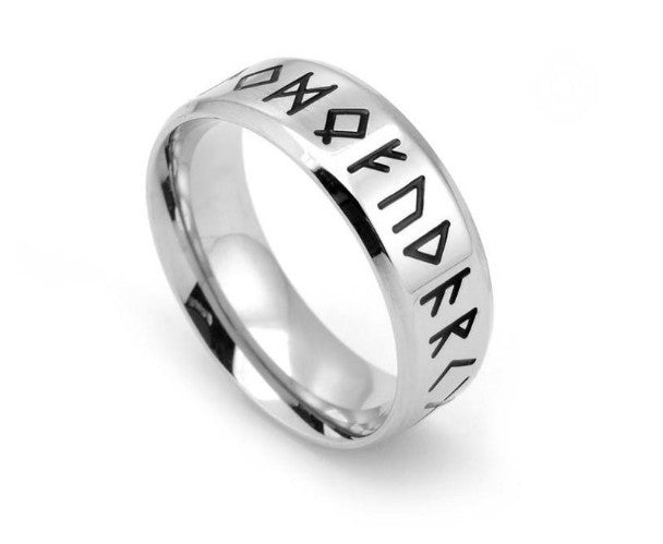 Rust steel jewelry men's Viking digital ring