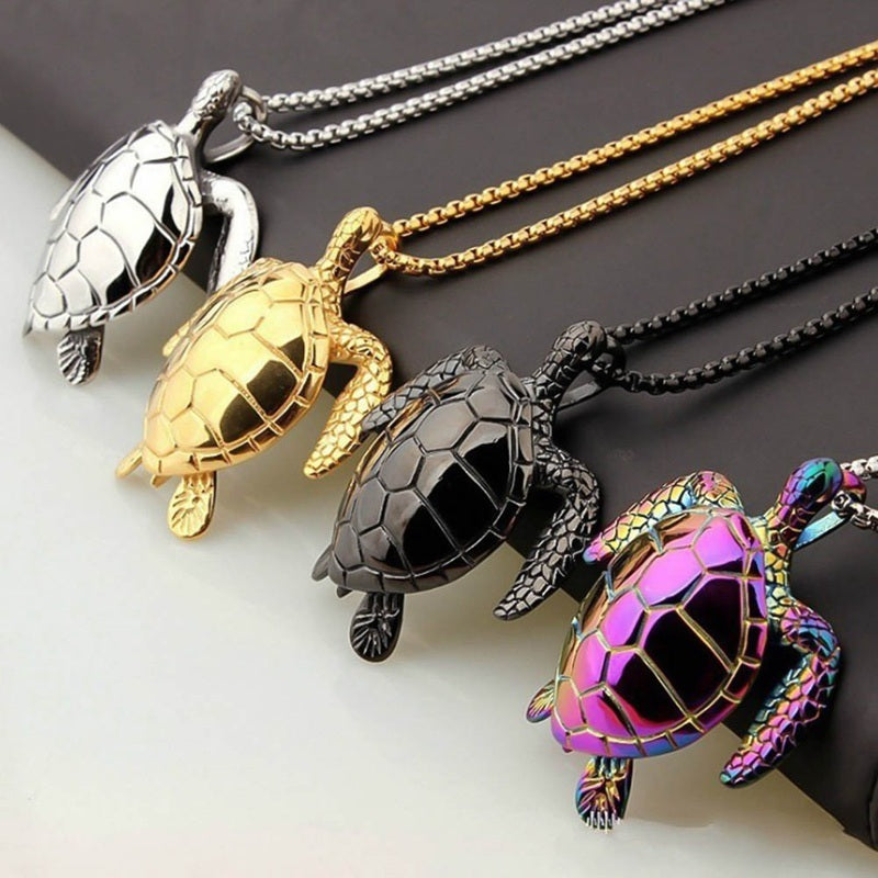 Fashionable alloy dazzle jewelry necklace tortoise pendant