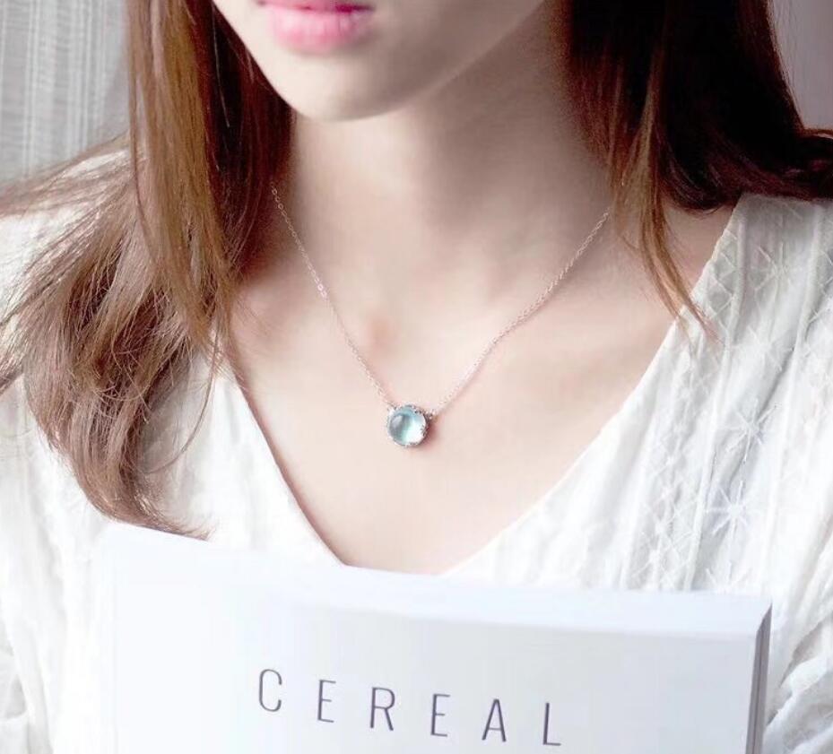 Thaya Aurora Forest Necklace Halo Crystal Gemstone S925 Silver Scale Light Pendant Necklace for Women Elegant Jewelry