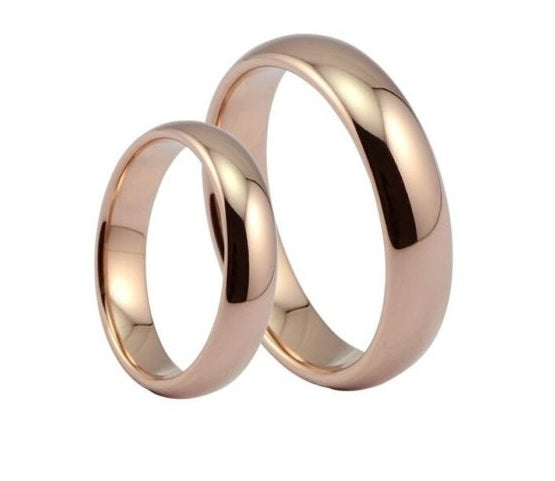 Supply wholesale titanium steel jewelry factory price jewelry golden smooth couple titanium steel ring 4MM spherical
