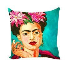 New Mexico Frida Caro Woman Self-portrait Pattern Digital Printing Linen Pillow Cover