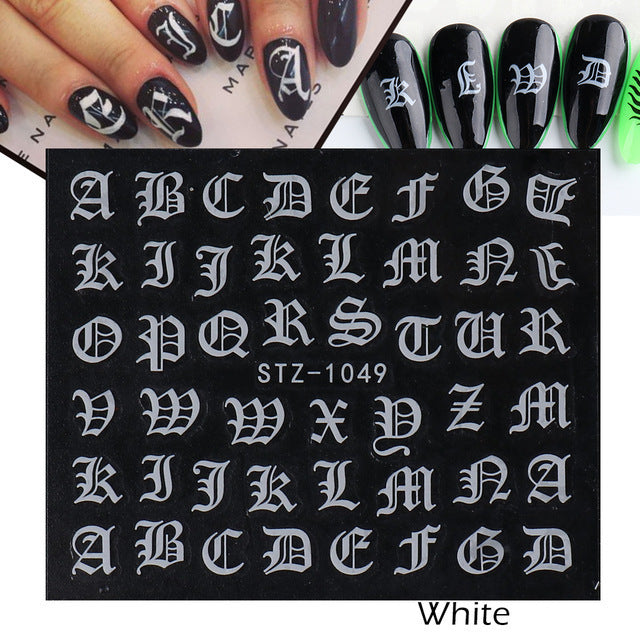 Personality Python Dark Letter Transfer Nail Sticker
