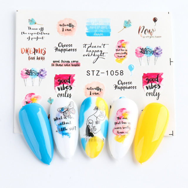 Personality Python Dark Letter Transfer Nail Sticker