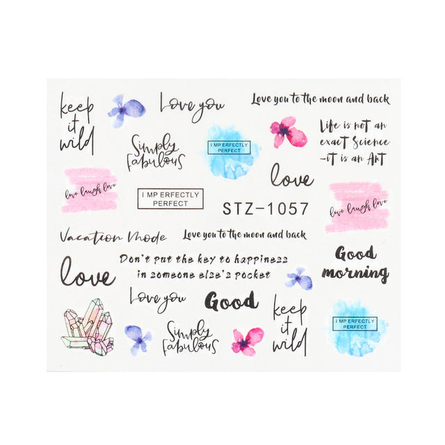 Personality Python Dark Letter Transfer Nail Sticker