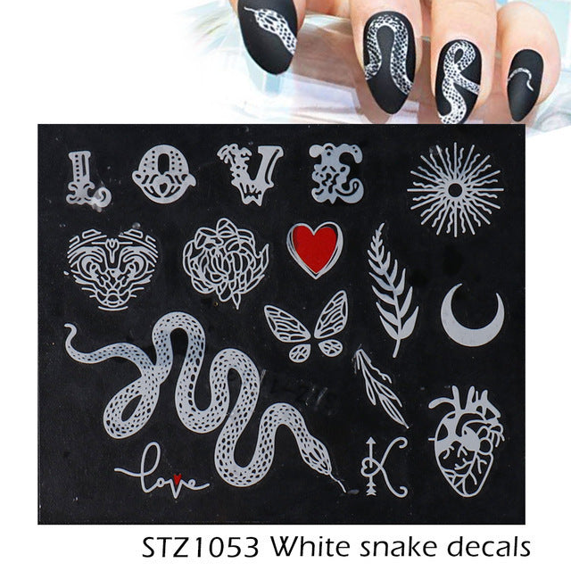 Personality Python Dark Letter Transfer Nail Sticker